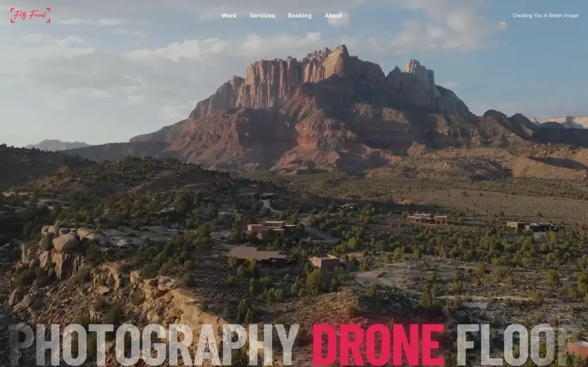 Homepage of Fitz Focal, a real estate photography business in St. George, Utah.
